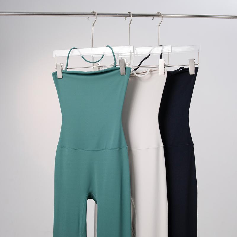 Women's Antibacterial Bare-Feel Halter Leotard - Tight Sling Yoga Suit with Flare Legs, High-Waisted Workout Outfit for Gym, Fitness & Activewear