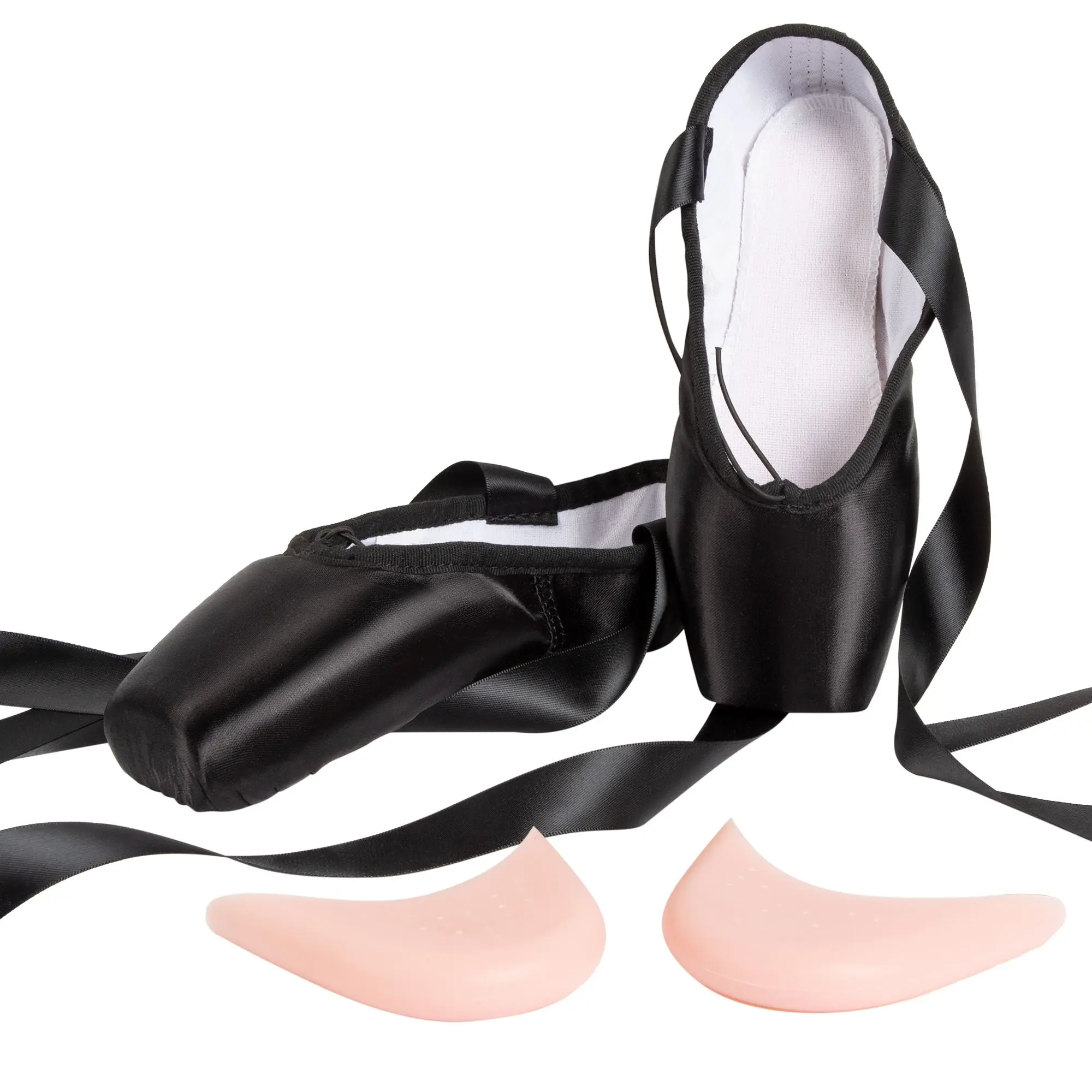 Linodes Professional Satin Pointe Ballet Dancing Shoes for Prima Ballerinas - Mid-High Cut, Ample Toe Box, Double Stitched, Balance-Enhancing Design, Satin Upper, Pointe Dancing