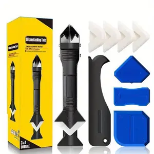 Silicone Caulking Tools-3 in 1 Sealant Finishing Tool Grout Remove Scraper Caulk Remover Glass Glue Angle Scraper for Bathroom,Kitchen,Floor,Window,Sink Joint,Frames Seal