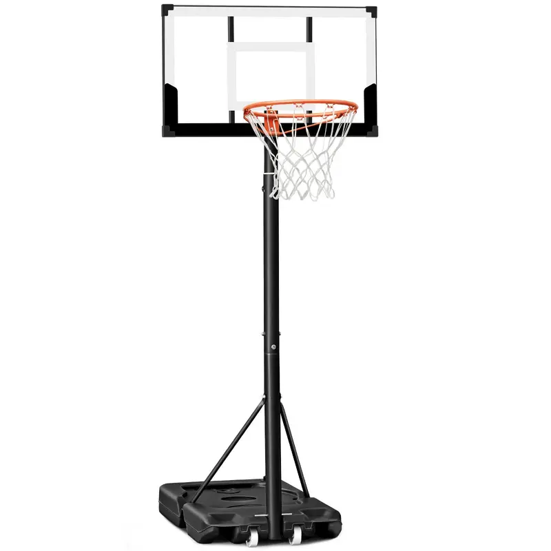 Seray Outdoor Basketball Hoop with 40 in Backboard, 3.3-10FT Height-Adjustable Gift-Ready Hoop for Youth, Adults, Birthday Gift, Outdoor Pool/Backyard Goal with Indoor Portable Option for Basketballs