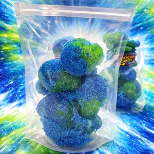 Sour Blue Raspberry Candy Coated Skull Bubs- Lemonade Flavored Gummy Bub- 8oz Bag