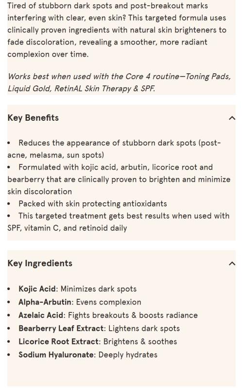 Barefaced Brightening Serum - Skin Brightener with Kojic Acid for Radiant Complexion - Targets Stubborn Dark Spots and Post-Breakout Marks