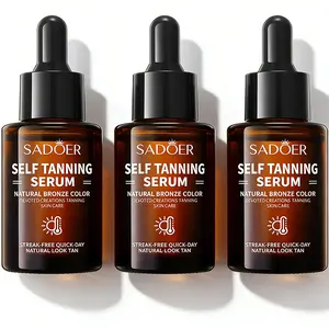 [BUY 1 GET 2 FREE]Streak-Free Self Tanning Serum by SADOER | Natural Bronze Color, Quick- Dry Formula for Face and Body Tanning (30ml)
