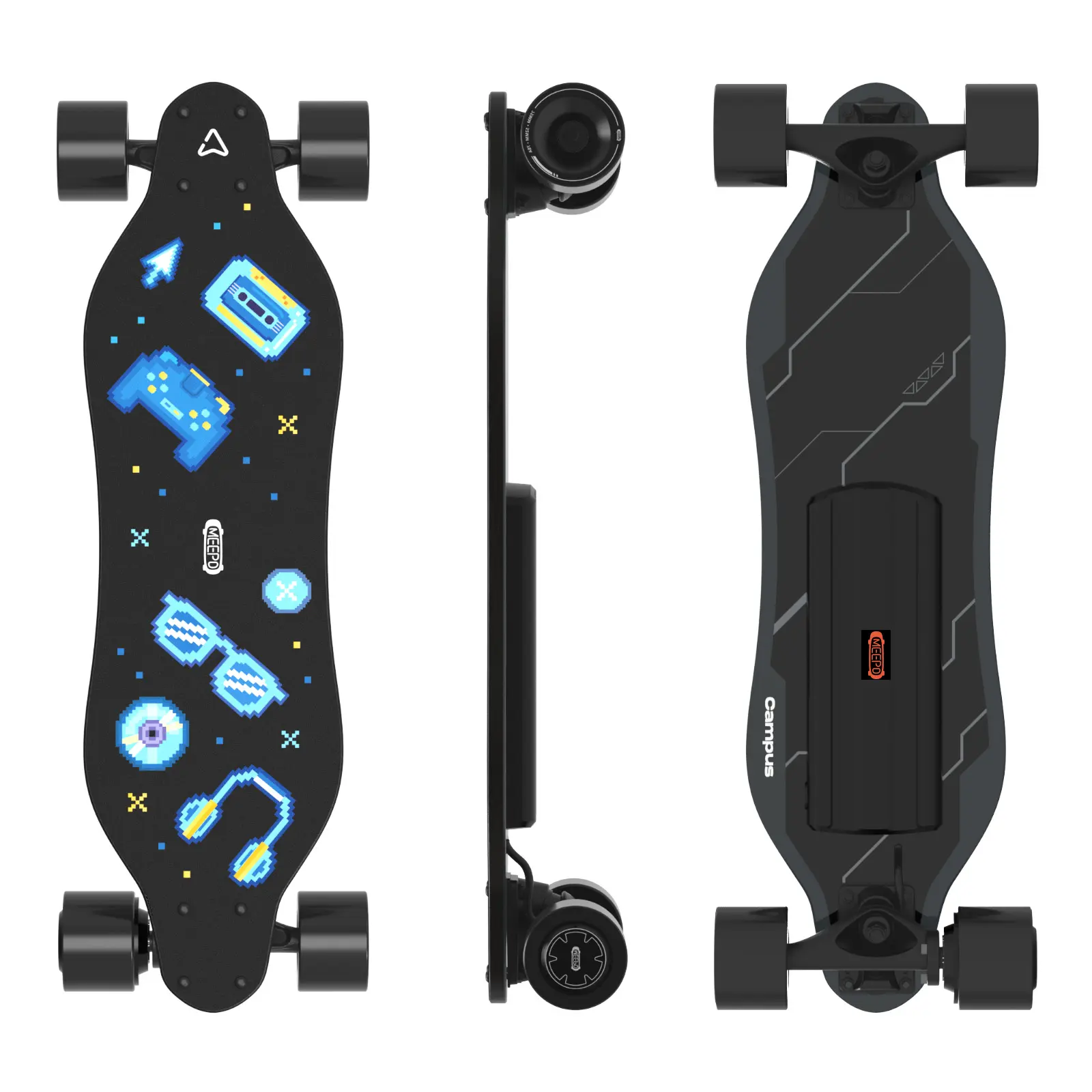 MEEPO A1 Electric Skateboard Skateboard, Beginner Friendly Remote Control Longboard for 14+, 4 Speed Modes, Smooth Braking, Lightweight Electric Skateboard for School Commute, Birthday, Christmas & Holiday Gift