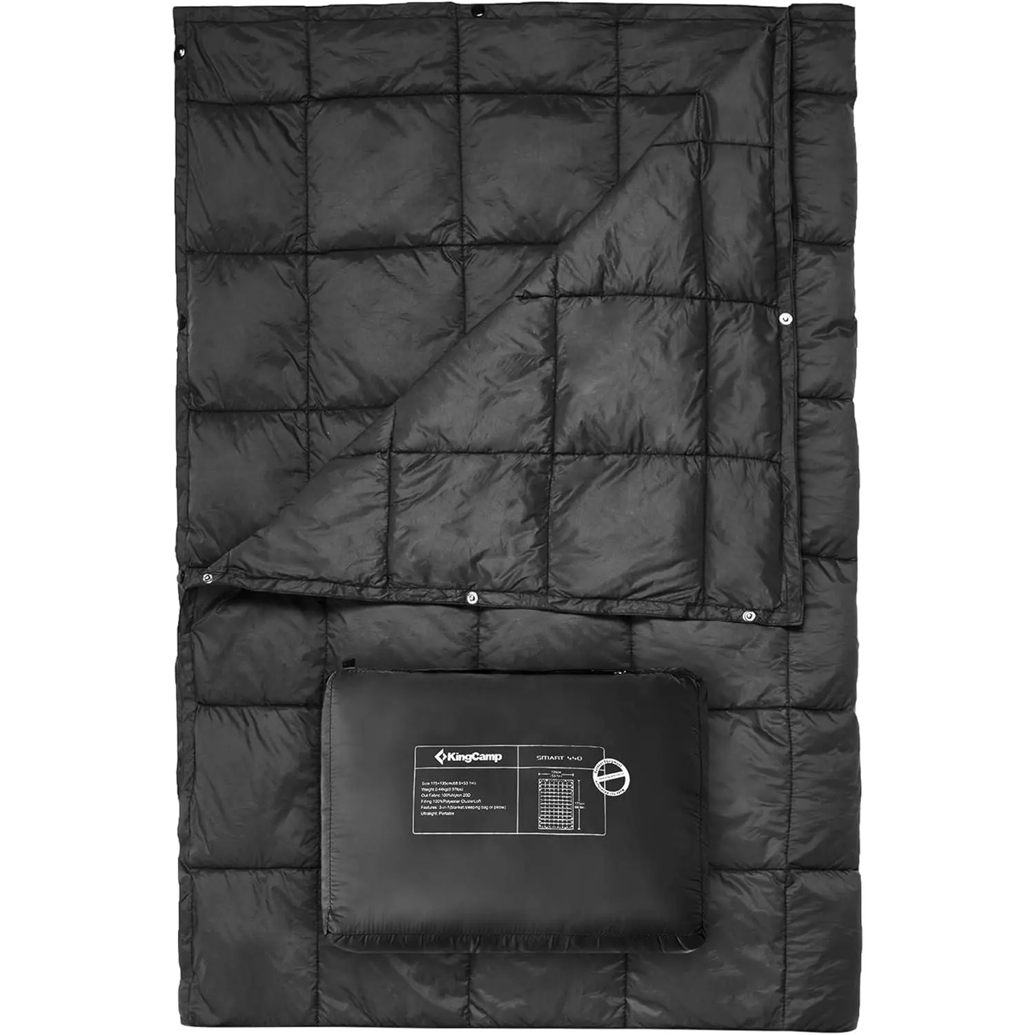 KingCamp Packable Camping Blanket, Lightweight Wearable Puffy Blanket with Warm Loft Fill, Waterproof Outdoor Blanket for Hiking Travel Camping Picnic Stadium