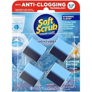 Soft Scrub In-Tank Toilet Cleaner Duo-Cubes, Sapphire Waters, 4 Count