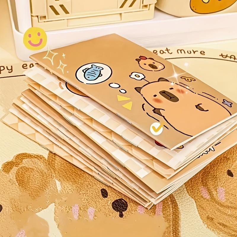 10pcs of Capybara-Themed Mini Pocket Notebooks, A7 Soft Cover Portable Diaries, Suitable for Office Use, To-Do Lists, Writing, And Note-Taking (Random Colors)