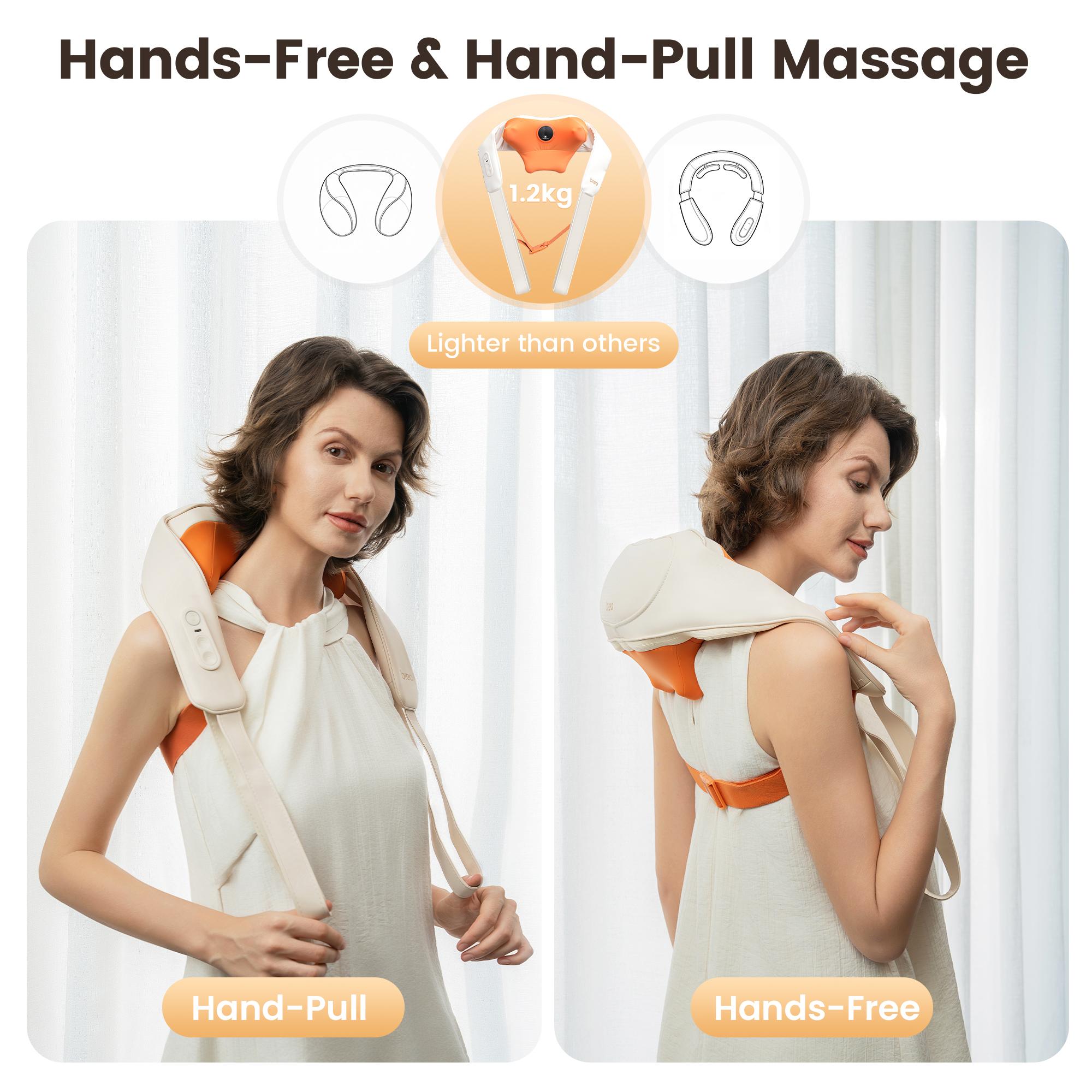 Breo N6 Mini Neck Massager with Heat - Plum-Blossom Rolling Massage for Neck & Shoulder Tension Relief - Cordless & Hands-Free for Home Office Travel