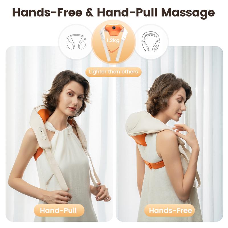 Breo N6 Mini Neck Massager with Heat - Plum-Blossom Rolling Massage for Neck & Shoulder Tension Relief - Cordless & Hands-Free for Home Office Travel