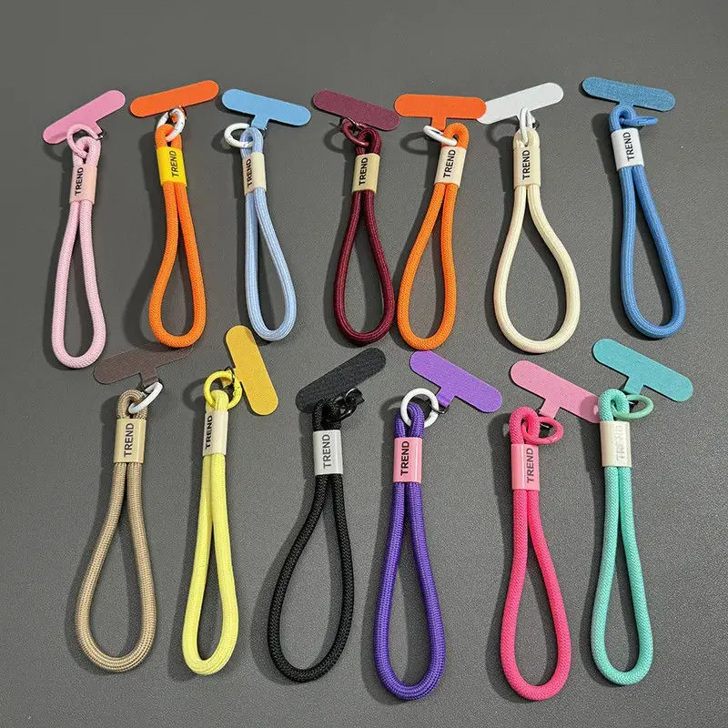 Colorful phone lanyard strap set | Adhesive tab + loop cord | Handy anti-drop grip & cute accessory