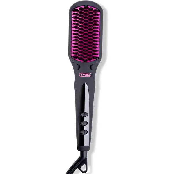 TYMO Ionic Hair Straightener Brush - One-Step Hair Straightener for Women, Straightening Brush with Negative Ions, 16 Temp Settings, LCD Display, Dual Voltage, Hot Comb Flat Iron for Frizz-Free Styles
