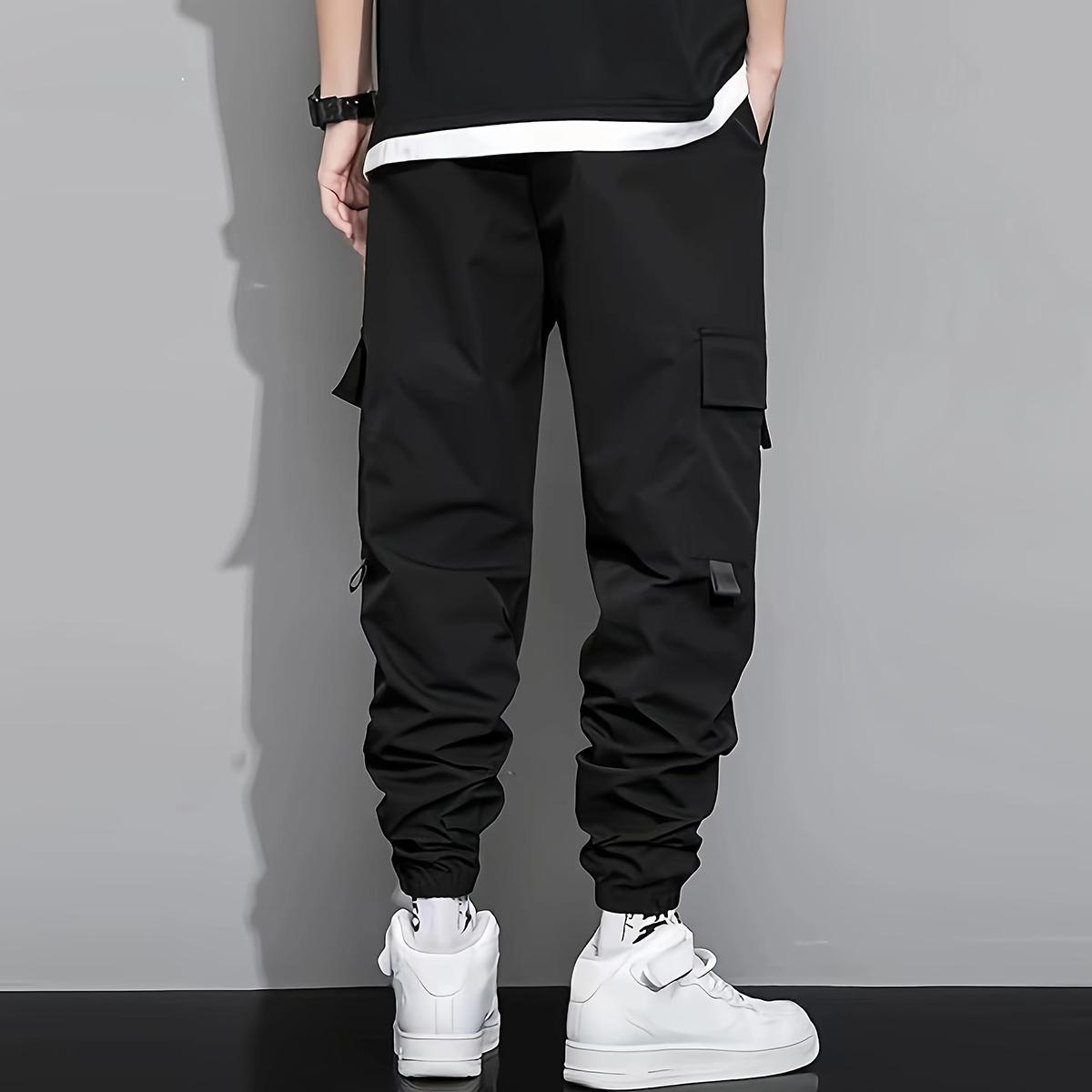 Work pants - Men's summer lightweight loose-fitting sports men's long pants with multiple pockets for casual wear