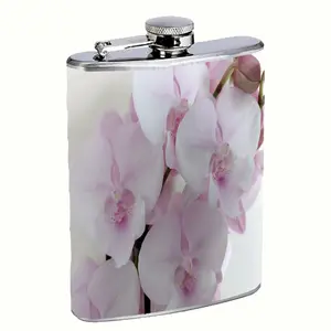 Pink Orchid Floral 8oz Stainless Steel Flask