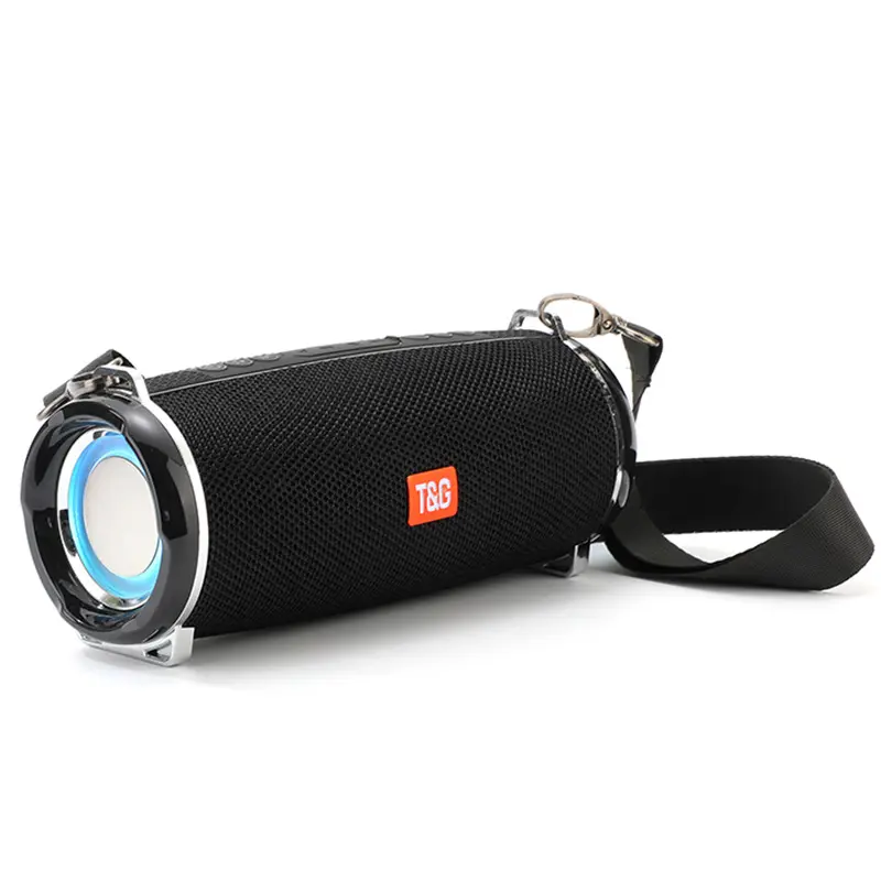 T&G192 20W Peak Portable Bluetooth Party Speaker with Strap, Deep Bass Punch, FM Radio, TF/USB/USB-C Support, IPX5, 24H Play, Built-in Lithium Ion Battery, Rugged Boombox for Camping, Beach Gifts for Men