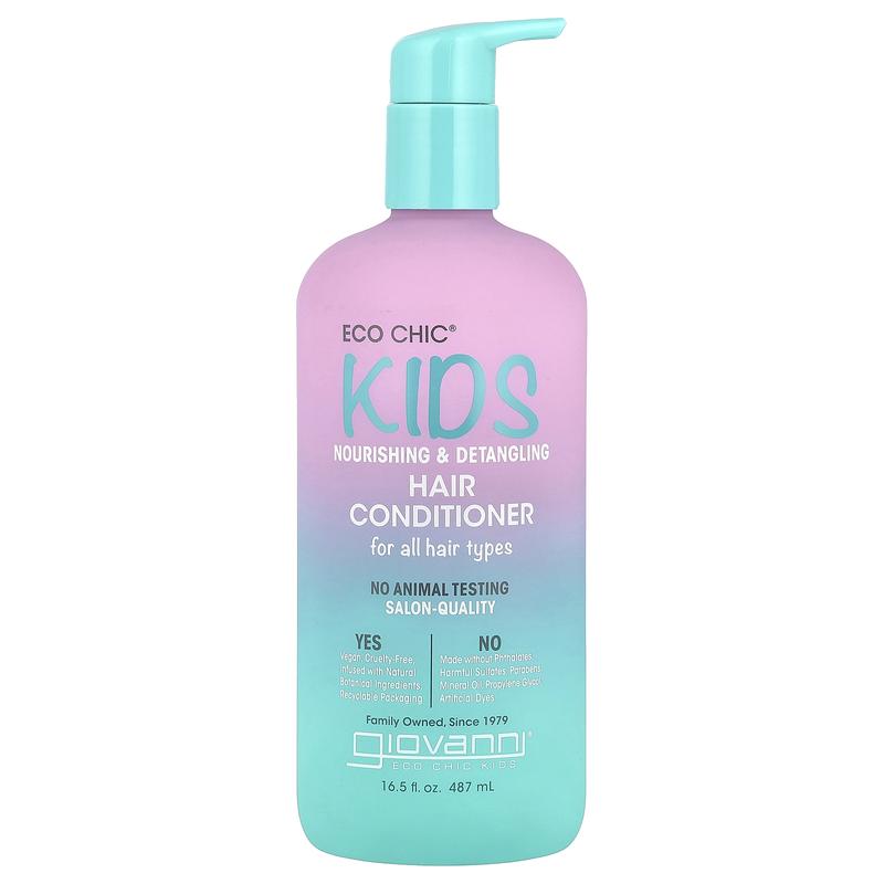 Giovanni Eco Chic® Kids, Nourishing & Detangling Hair Conditioner, For All Hair Types, 16.5 fl oz (487 ml)