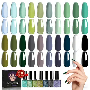 20 Bottles Gel Nail Polish Set, 20 Shades Soak Off UV LED Gel, Salon Grade, Long Lasting, Anti-Chip High Gloss, Easy Apply & Remove, Non-Toxic, For Home Salon Manicures, Ideal Gift for Nail Art Fans