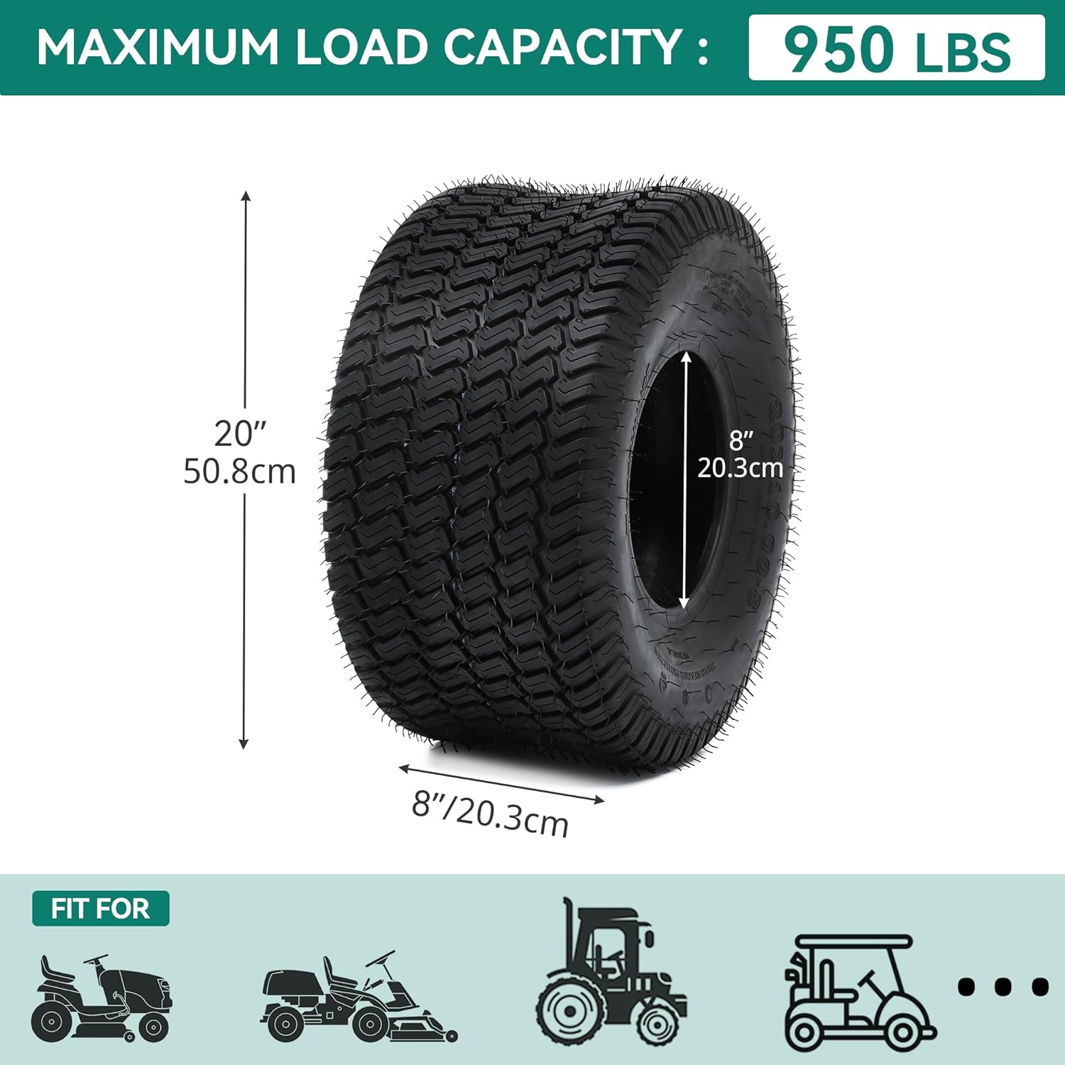 YITAMOTOR 20x8-8 Lawn Mower Tires, Suitable for Lawnmowers, Motorcycles, Garden Tractors, Golf Carts, and Farm Equipment, 4Ply, Set of 2 YITAMOTOR 20x8-8 Lawn Mower Tires, Suitable for Lawnmowers, Motorcycles, Garden Tractors, Golf Carts, and Farm Equipment, 4Ply, Set of 2