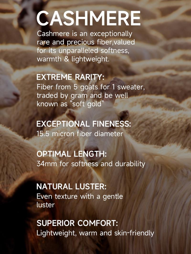 COMOBOCA 100% Cashmere Womenswear Tops, Long Sleeve Regular Fit Knitwear Sweater for Cozy Winter, Lightweight & Figure-Flattering Design, Soft Luxurious Feel