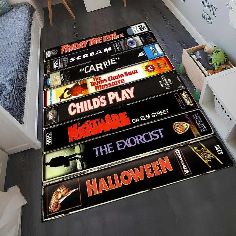 Horror Movie Rug,Movie Rug,Movie Series,Horror Rug,Fear Rug,Cool Rugs,Fantastic Rug,Horror Decor,Gothic Rug,Unique Rug,Area Rug,Gift for her