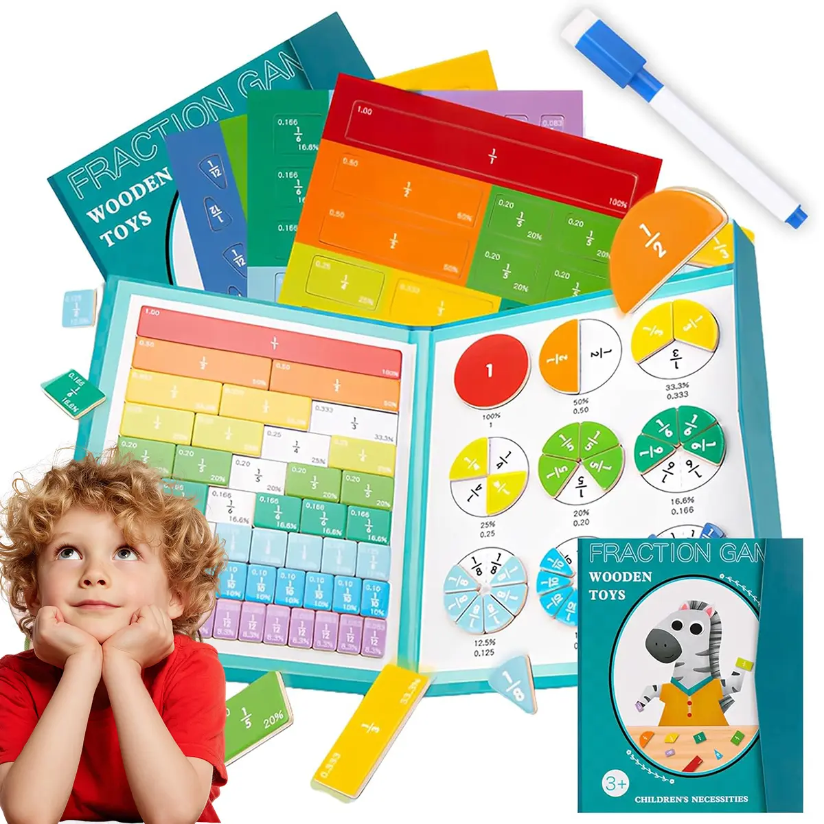 Math Favors Magnetic Fraction Demonstration Book - Hands-On Math Manipulatives ...