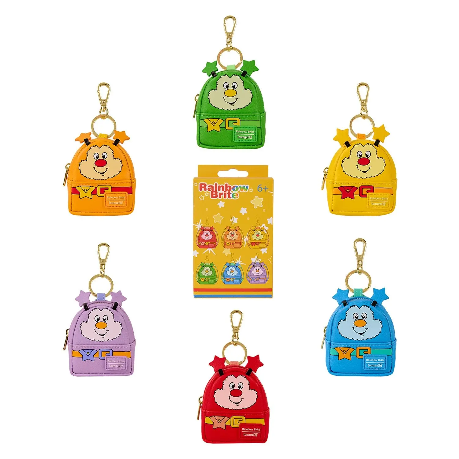 Loungefly Hallmark Rainbow Brite™ Rainbow Sprites Cosplay Mystery Mini Backpack Bag Charm Keychain Accessory