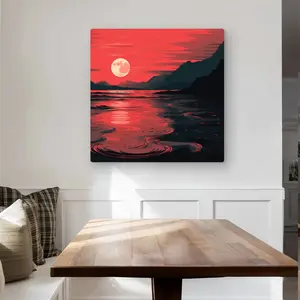MWW C1MP3232CNKIFH 32 x 32 in. Bloody Tides - Coral Metal Print Wall Art for Home Decor - Art Piece