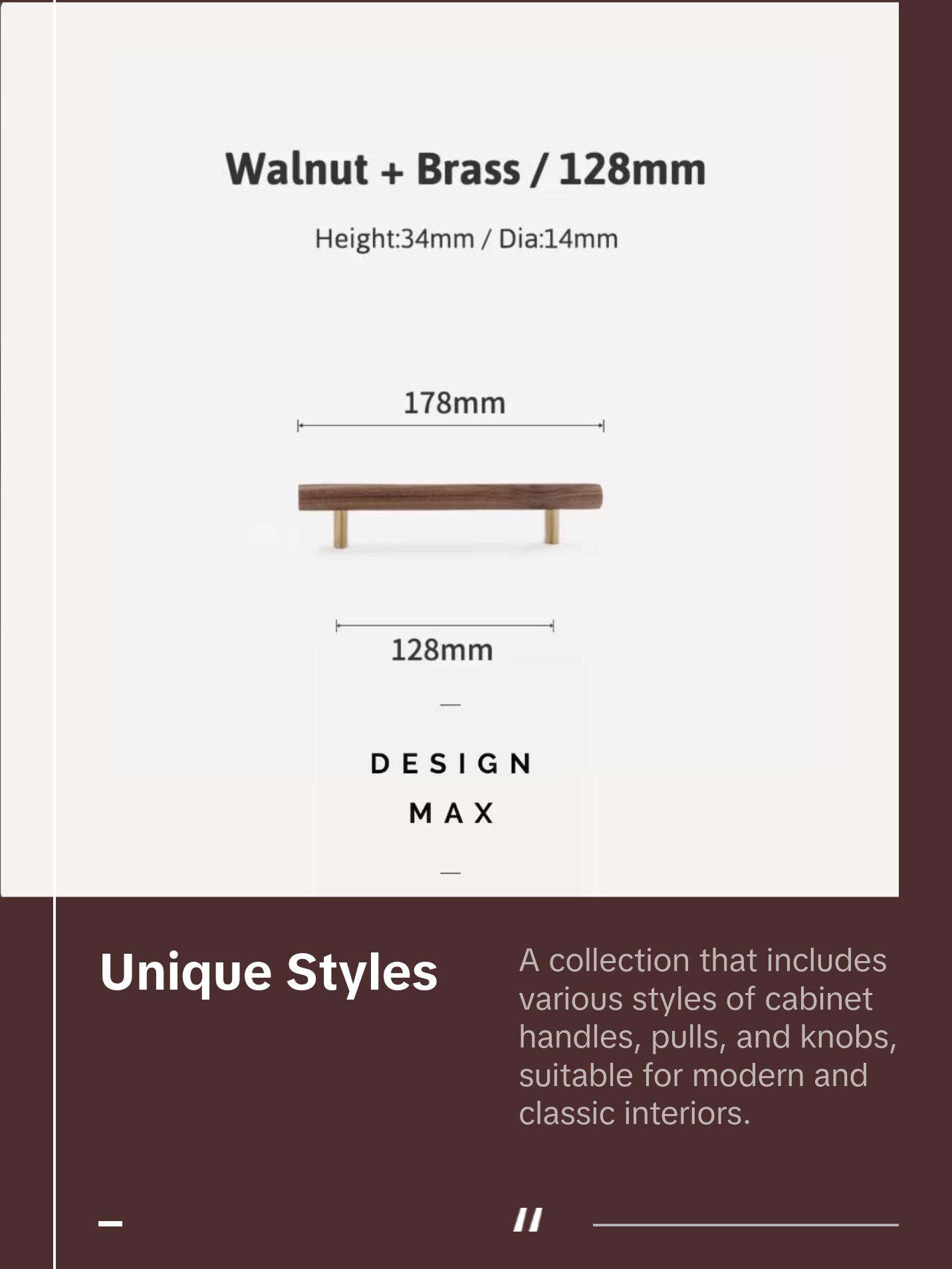 Premium Walnut and Solid Brass Hardware