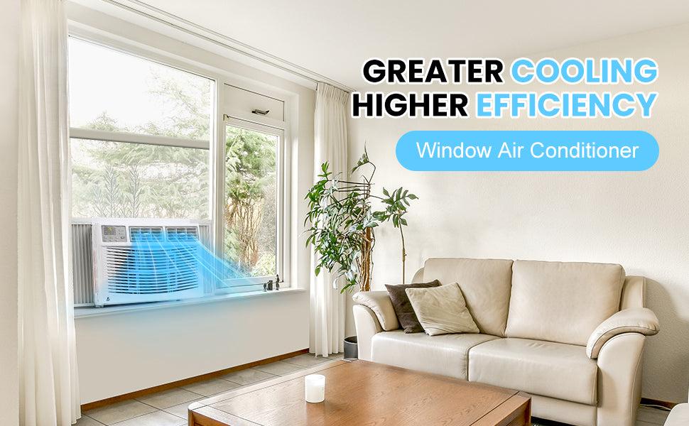 【GARVEE】12000 BTU Window Air Conditioner With Wi-fi Enabled, Remote Control, Cooling Up To 550sq.ft, 115v Wall Mounted Window Ac Units For Rooms, Dehumidifier, Fan, Reusable Filter