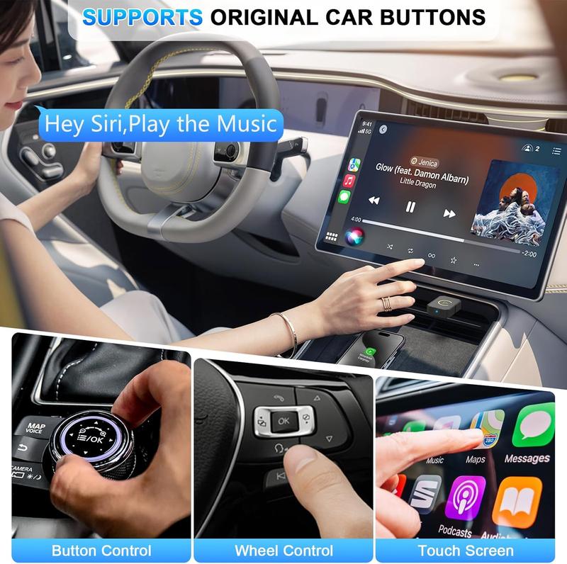 CarPlayand Android for both Apple2 in 1 Wireless Apple Adapter, ,converts wired to wireless, suitable for factory wired CarPlay cars from 2016+
