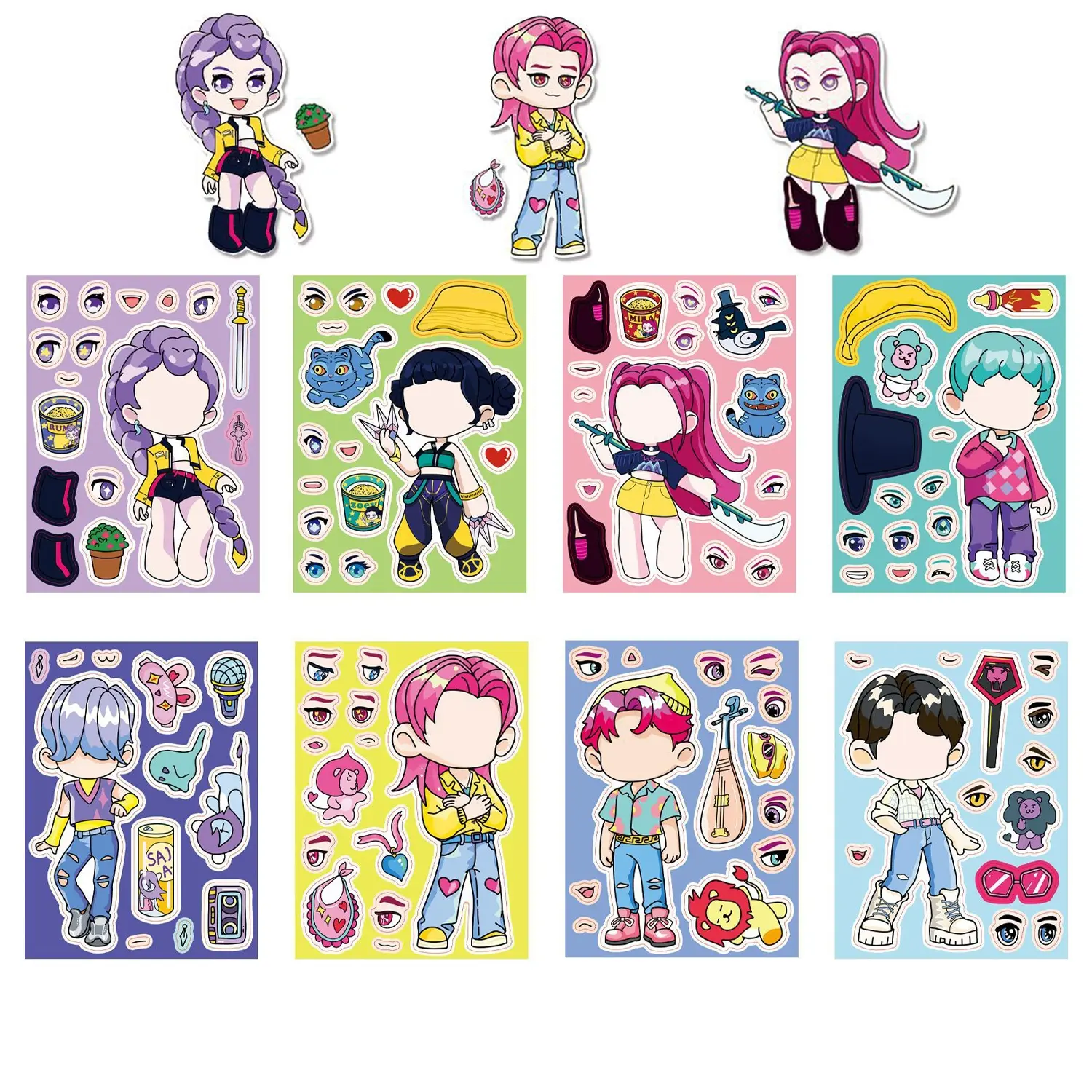 8pcs Kpop Witch Hunting Team Stickers, Sticker Packs, Sticker Set, Stocking Stuffers for Kids, Christmas Stickers, DIY Crafts, Scrapbooking, Xmas Decorations, Party Favors, Decorative Decal