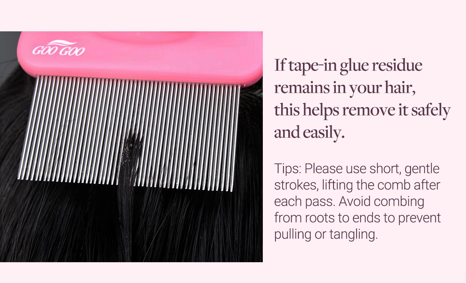 GOO GOO Hair Extension Removal Comb, Professional Tape-In Adhesive Remover Tool, Glue Residue Cleaning Comb for Tape Extensions#SpringStatements