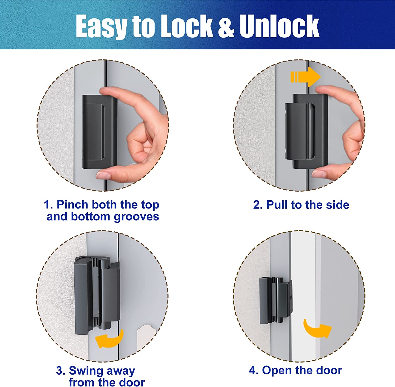 BASIC SUPPLY Enhanced Home Security with 1-Pack Door Reinforcement Locks - Withstands 800lbs of Force, Extra Door Lock for Added Safety