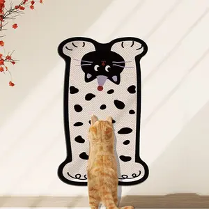 Black Cat 5mm Thick Durable Elastic Cat Scratching Pad 50cm x 80cm Vertical Wall Sticker Anti-scratching Sofa Protector Tear & Stick No Punching Required Self-adhesive Furniture Savior