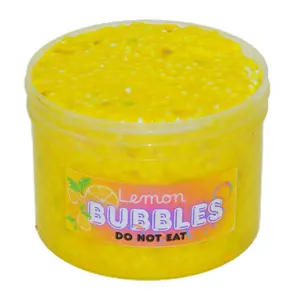 Bubbaboo Lemon Bubbles 8oz Best Seller - Thick and Glossy Floam Super Citrusy Slime for Spring Play Bright Lemon Yellow - fun freebies with every order!