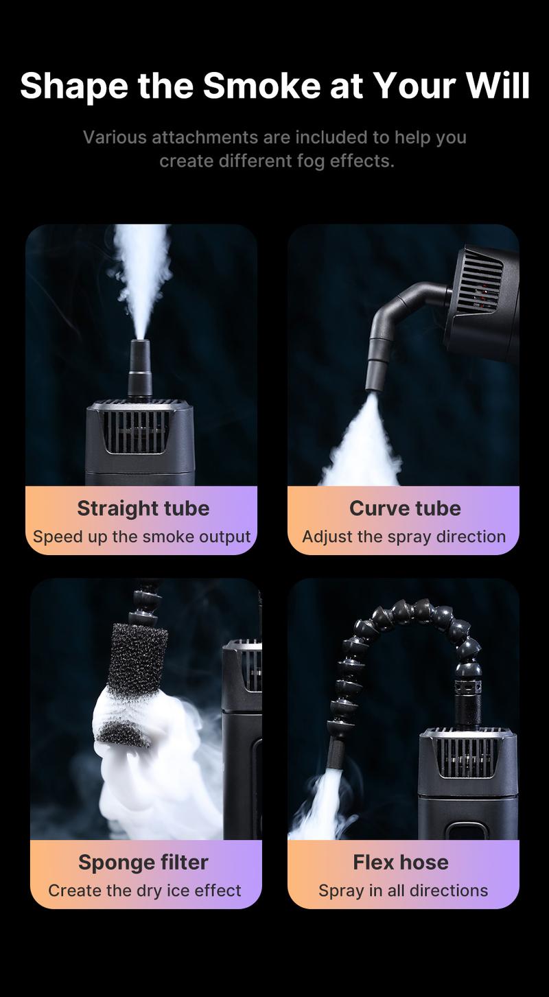 Ulanzi FM01 FILMOG Ace Fog Machine, Portable Smoke Machine with Remote Control Hand-held Fogger for Photography, Outdoor Events, Parties, Stage Effects, Halloween, Disinfection or Weddings