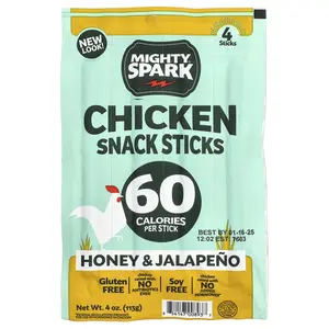 Mighty Spark Chicken Snack Sticks, Honey & Jalapeno, 4 Sticks