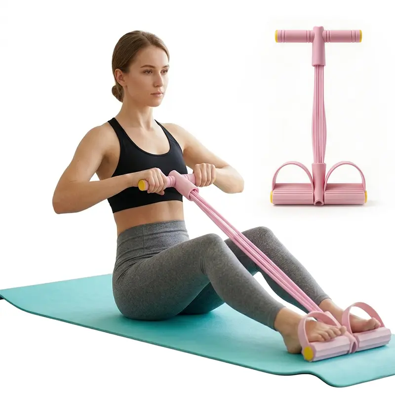 6-Tube Multifunction Tension Rope Elastic Yoga Pedal Puller, Compact Resistance Bands for At Home Gym Equipment, Resistance Training, Core Training, Beginner Workout Routine, Athletic Training Resistance Bands