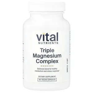 Vital Nutrients Triple Magnesium Complex, 90 Vegan Capsules (250 mg per Capsule)