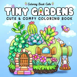 Tiny Gardens: Cute & Comfy Coloring Book for Adults and Teens Featuring Adorable Garden Scenes, Paperback