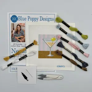 Martini on a striped background Needlepoint Kit