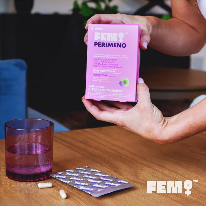 UPSA FEM PERIMENO Non-Hormonal Perimenopause Support – Clinically Proven Pollen & Saffron Extract for Energy, Sleep & Mood Balance