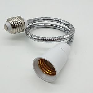 WESECUU Adjustable E27 Socket Adapter 360° Rotatable Extension for LED Grow Lights & Home Fixtures - Flexible Bulb Holder Extender