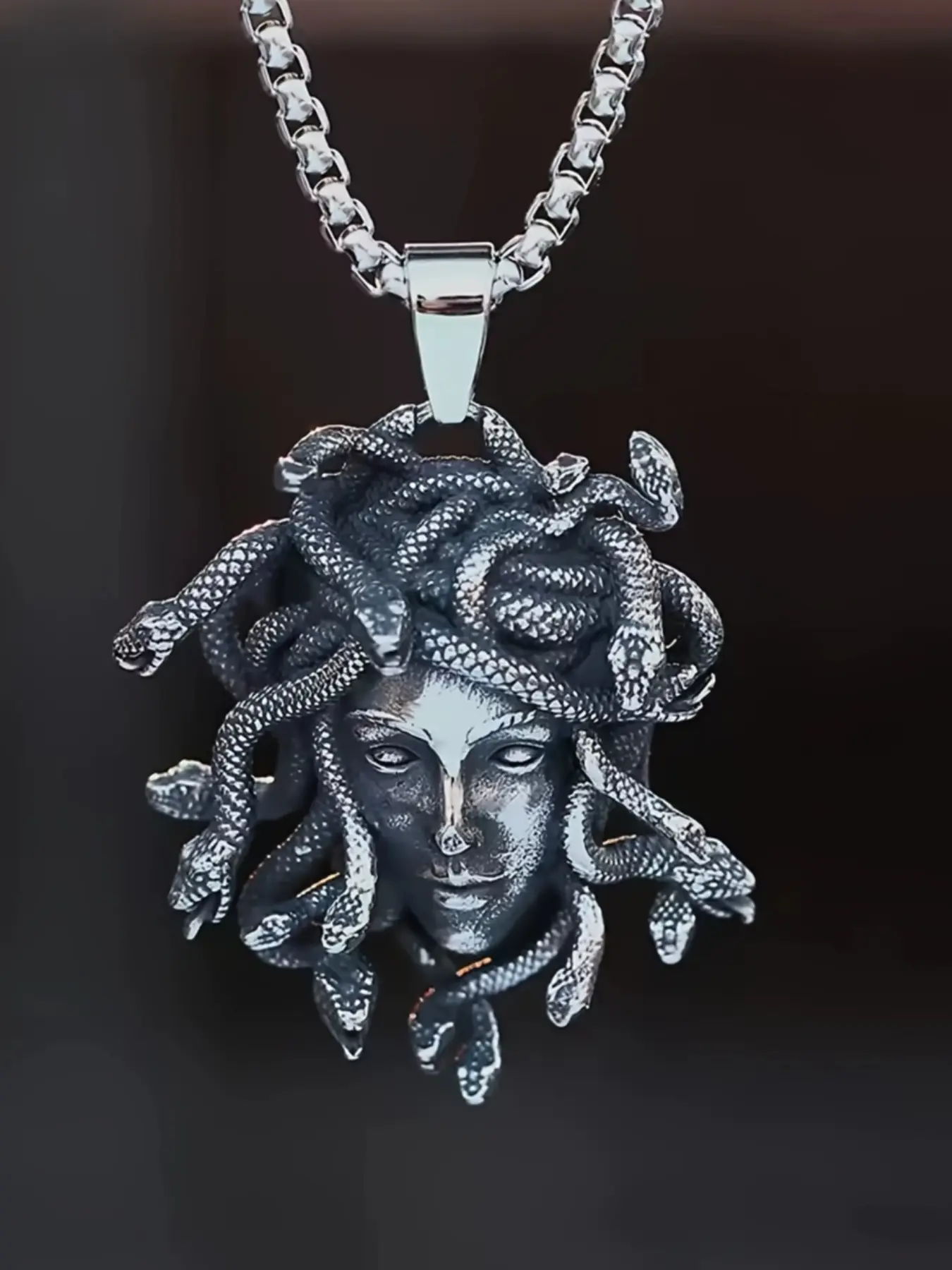 Punk Medusa Pendant Necklace, Goddess Necklace, Gothic Hip Hop Snake Necklace, Unisex Party Jewelry Accessory, Unique Style, Men and Women, Fashion Necklace, Charms Necklace, Stainless Necklace