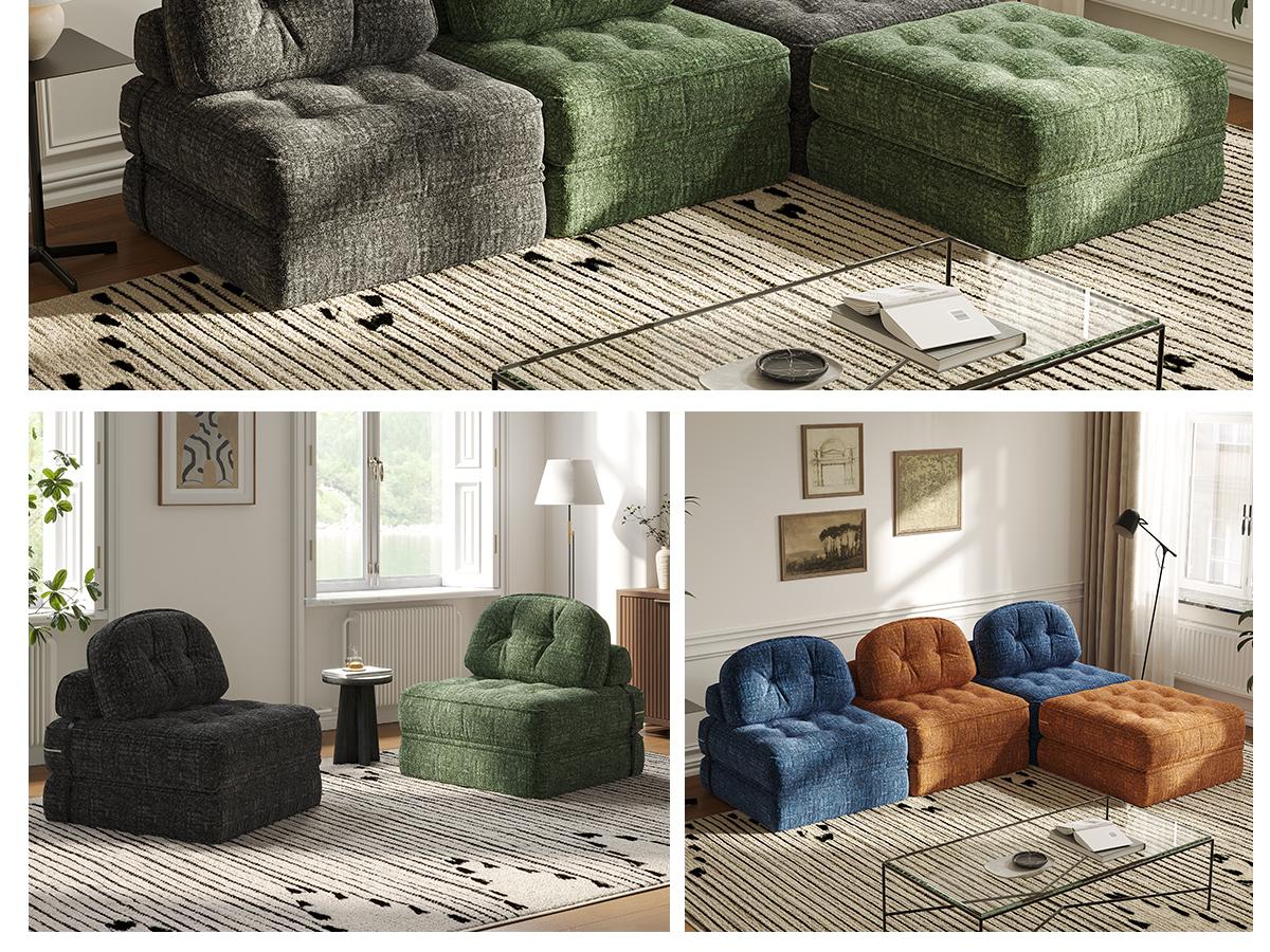 Dowinx Foldable Velvet Sofa Bed: Modern Single Design for Apartments, Living Room, Bedroom - Comfy Lounge & Gaming Couch for Kids/Adults