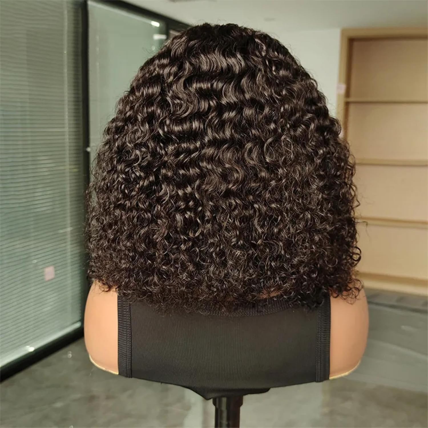 Water Wave Bob Wig Human Hair 13X4 Wear And Go Glueless Wigs Human Hair Pre Plucked Pre Cut Deep Wave Lace Front Closure Wigs For Black Women 200 Density Curly Wig Glueless Wear And Go Black 12 Inch