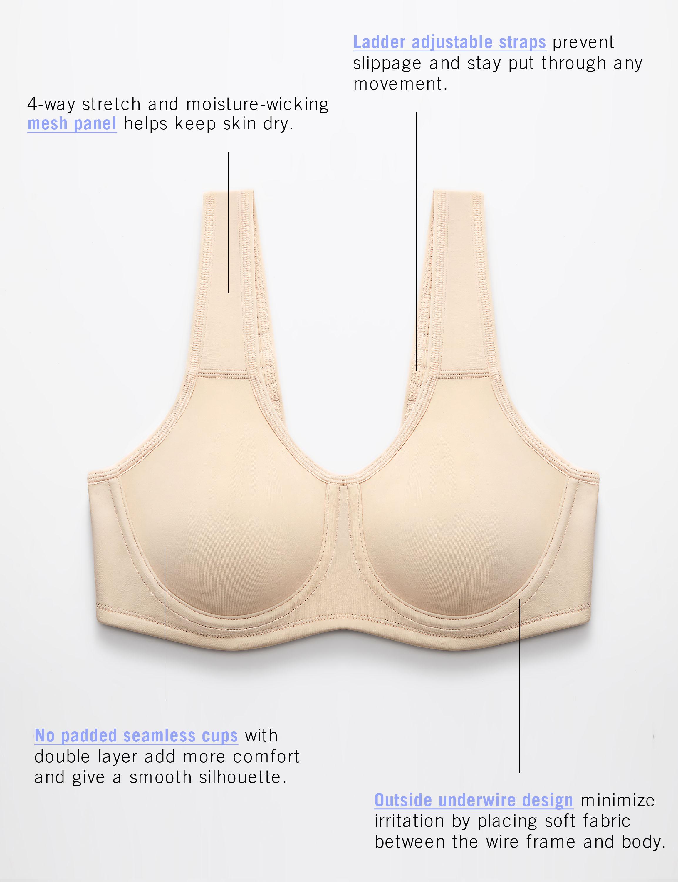 SYROKAN High Impact Sports Bra Women Underwire Max Control Plus Size Adjustable Straps Unlined