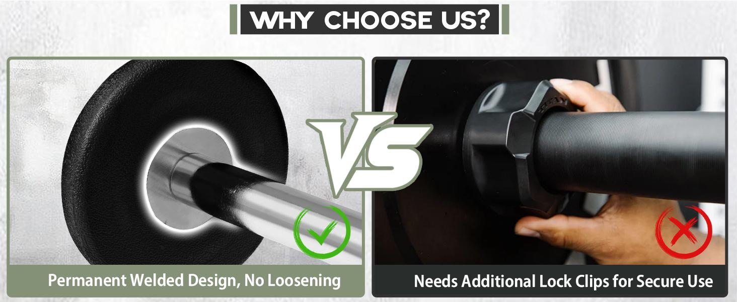 MIKOLO Pre-Loaded EZ Curl Bar - PVC Fixed Barbell Set for Strength Training & Weightlifting