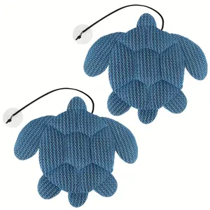 Reusable 2Pcs Blue Pool Scum Absorber Sponge,Oil Absorber Ball with sea Turtle Design,Grease Absorber with Suction Cup,Hot Tub Accessories,Pool decoration