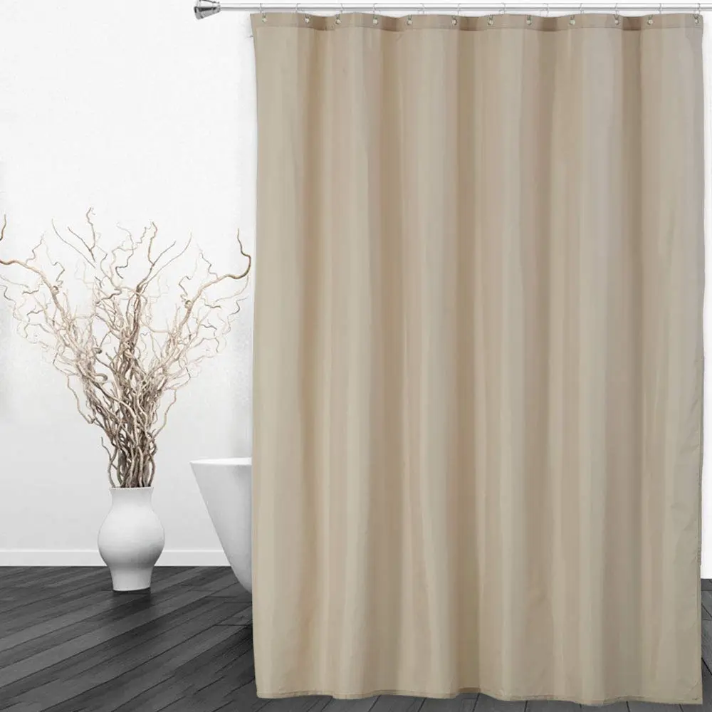 Garvee Hotel Quality 100% Waterproof Tan Fabric Shower Curtain or Liner with Magnets for Bathroom, Size 72 x 78 inches
