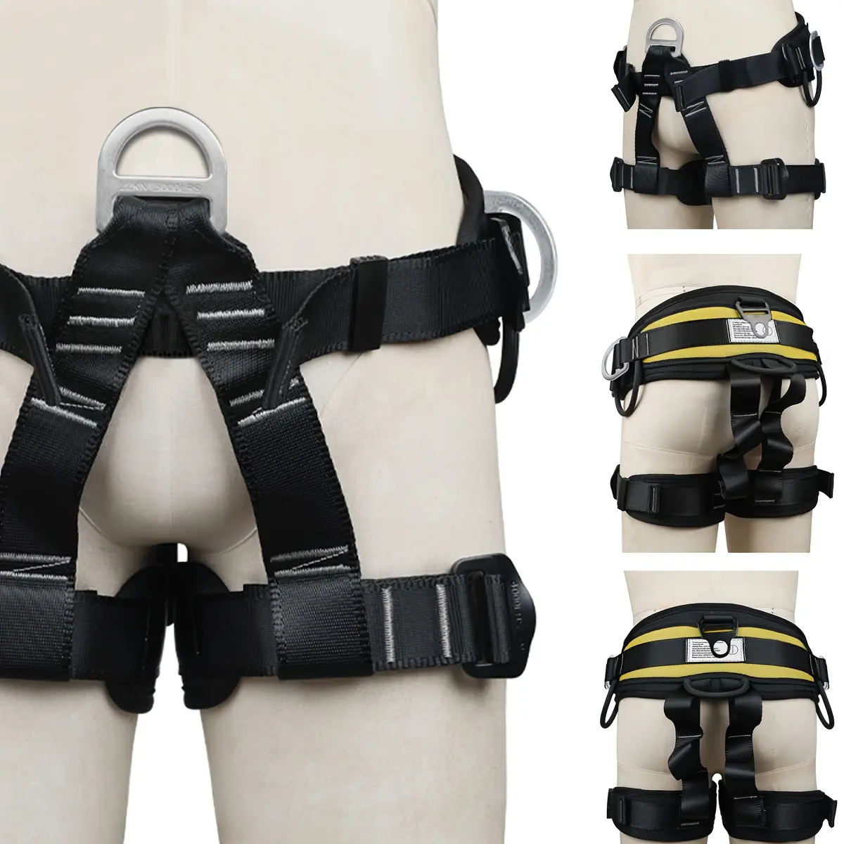 Professional Adjustable Nylon Half Body Safety Harness - Tree Climber Gear, 3 Tool Storage Loops, Double-Layer Lumbar Breathable Pad, Durable for Men, Ideal for Tree Climbing, Outdoor Adventures, Safety Harnesses, Half Body Harness